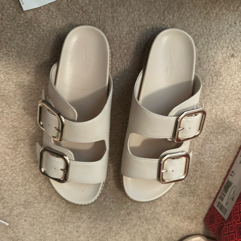 Universal Thread Cream Slide Sandals with Buckles